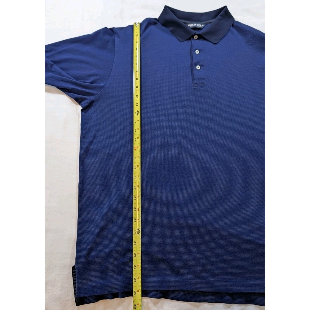 POLO GOLF Ralph Lauren Men XL Blue Pima Cotton Short Sleeve Polo Shirt Micro Chk - Picture 6 of 8